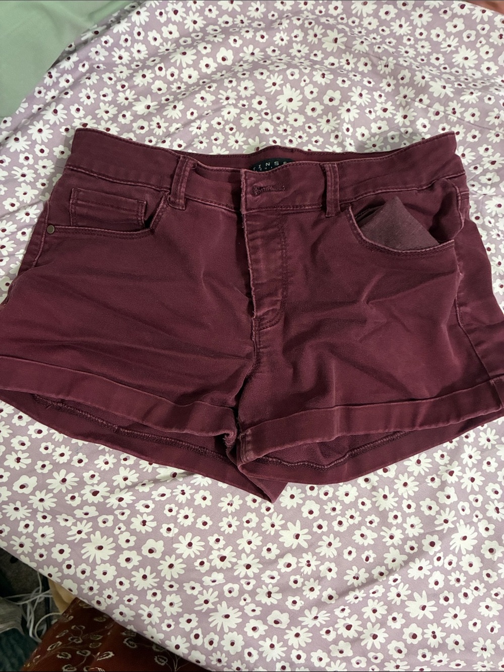 Tinseltown Burgundy Jean Shorts